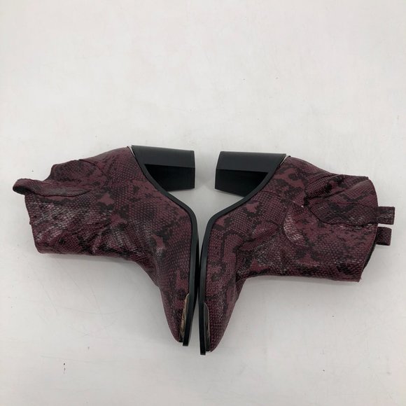 Steve Madden NWOT Zora Maroon snakeskin heeled western ankle boots size 10 - Picture 7 of 14